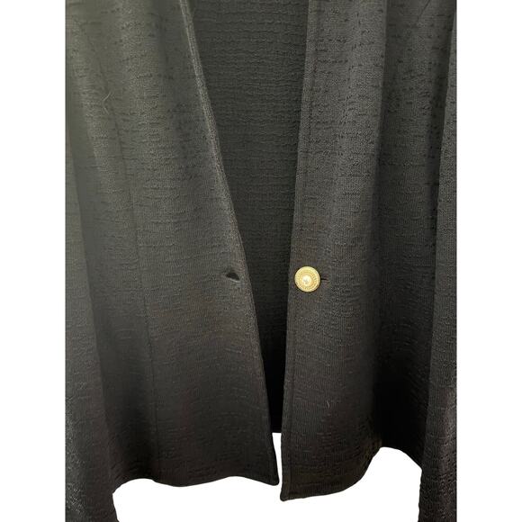 St. John Collection Luxe Textured Black Wool-Blend Pearl Button Blazer Size 10 - Picture 7 of 10